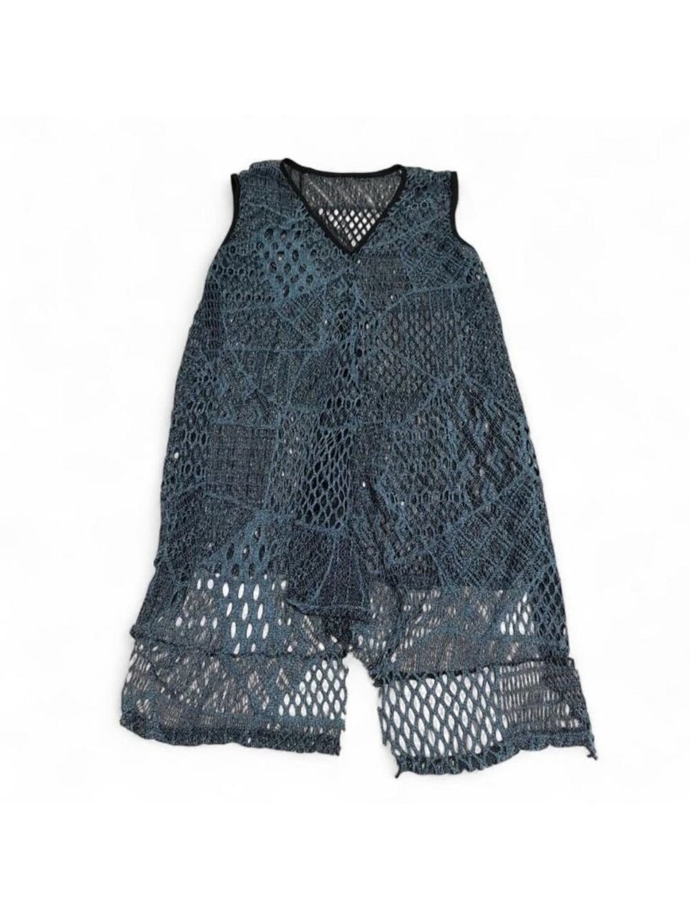 Mesh Swimsuit Cover Up Women's Medium Blue Festival Summer Beach Pool Casual